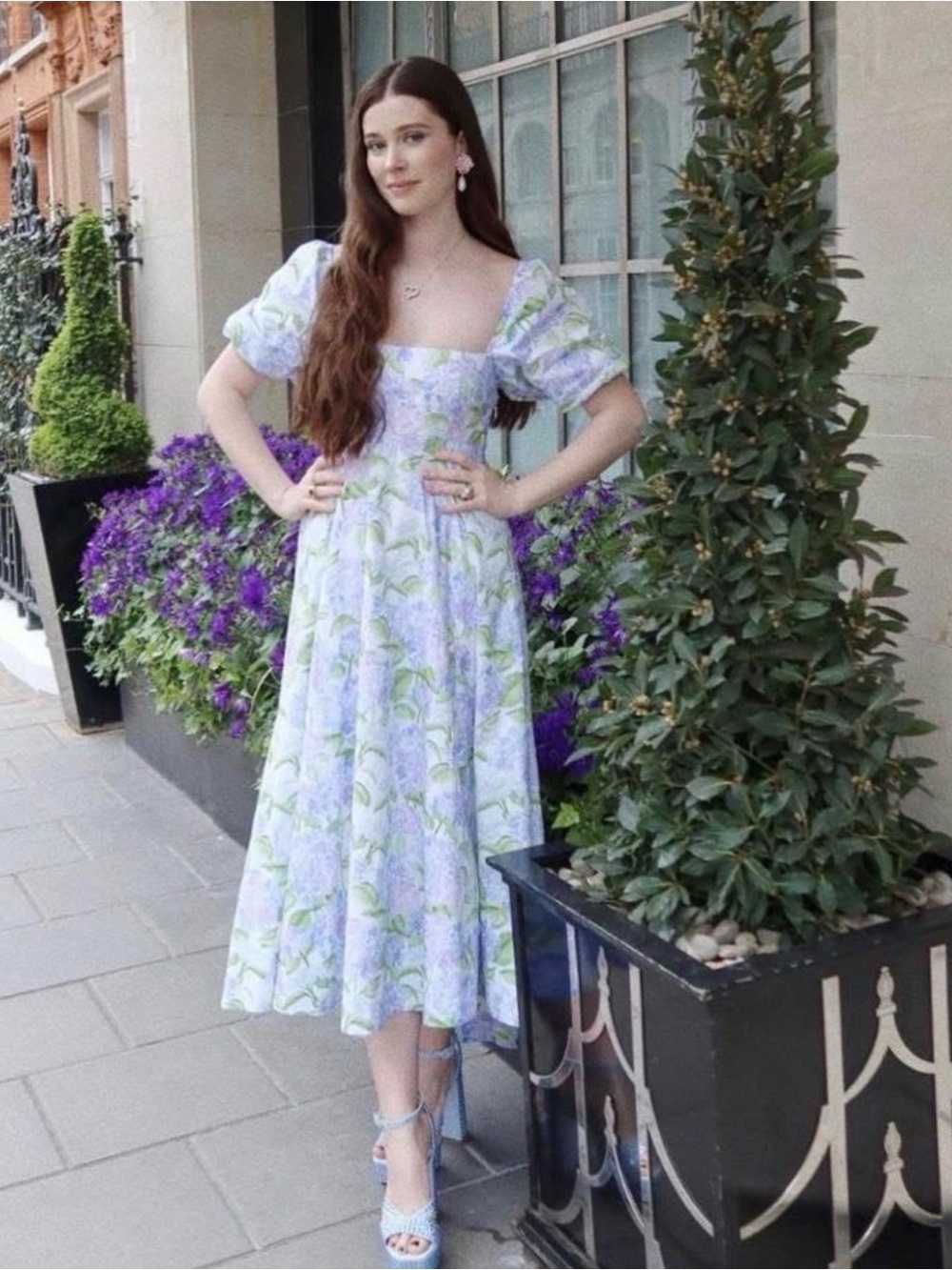 Hill House The Matilda Dress in Blue Hydrangea size L